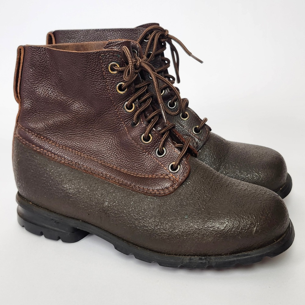 VTG 1965 Swedish Army Boots Tretorn Leather Rubber Duck Ski Mens 10.5 M59 27